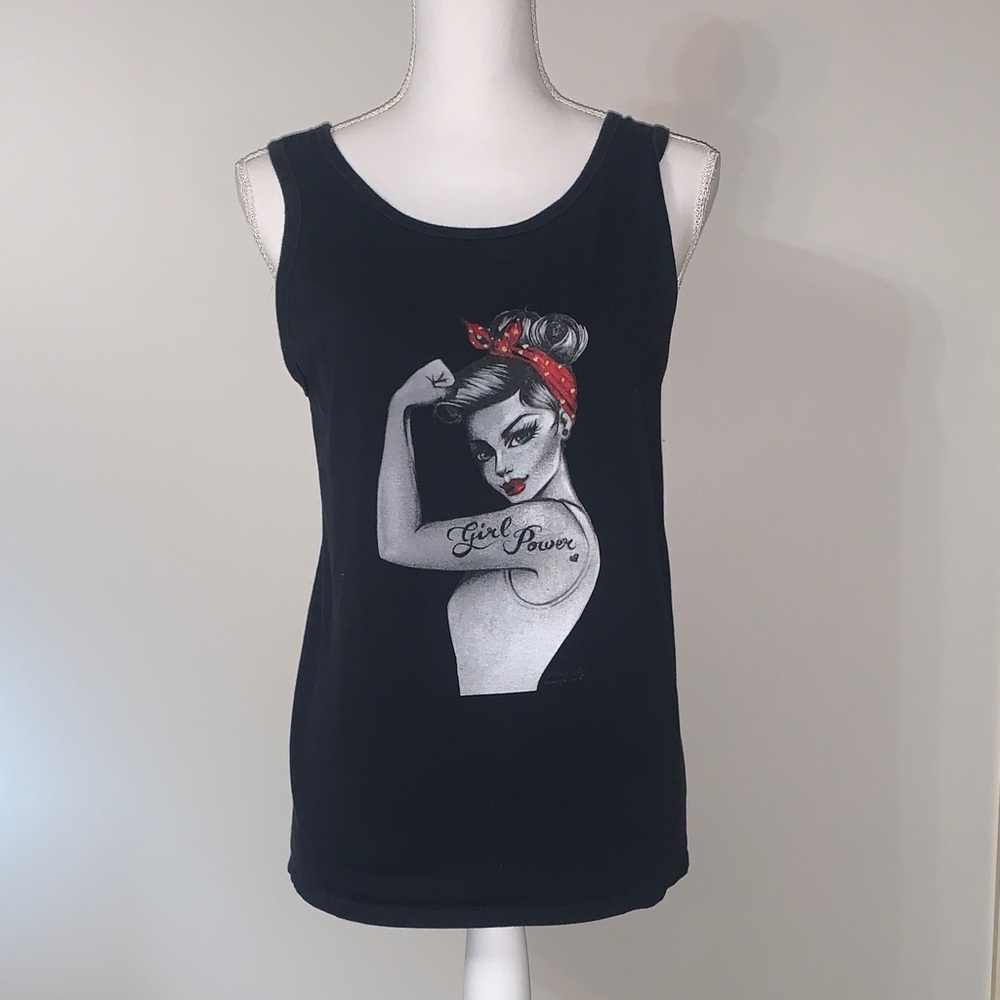 Black Girl Power Tank Top, Sz Sm